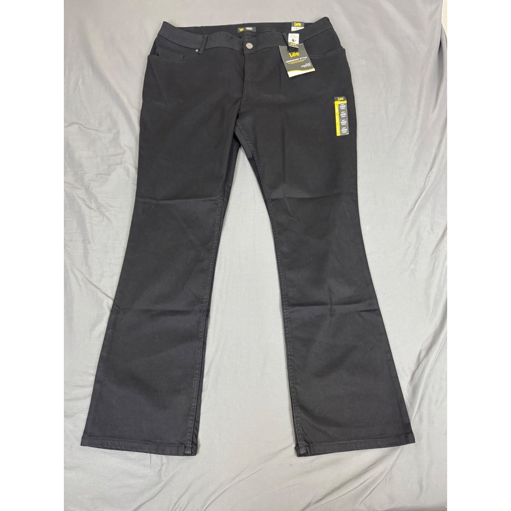 Lee Plus Legendary Style Bootcut Jeans Black Mid Rise 22W Long NWT 3087901